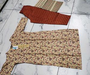 Floral Print Kurta Set with Pants &amp; Dupatta 3XL