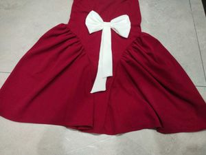 Chic Red Square Neck Dress