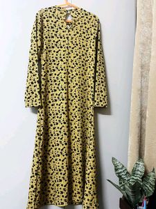 Yellow Floral Print Maxi Dress