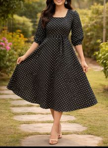 Chic Polka Dot Fit & Flare Dress