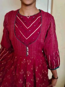 Elegant purple full length ethnic dress