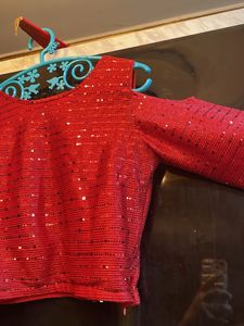 Red Sequin Party Top Use In Navratri