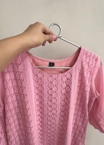 Pink Chikankari Kurta