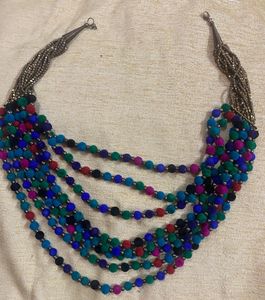 Colorful Beaded Statement Necklace