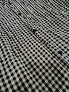 Black &amp; White Checked Longline Shirt Dress | Casua