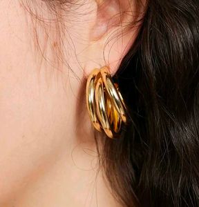 H&amp;m 3 layer Hot Round Earrings(Freebie Also)
