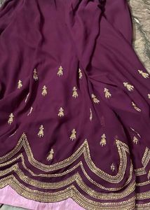 Elegant Purple Embroidered Lehenga
