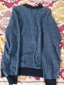 Men's Blue Striped Knit Sweater
