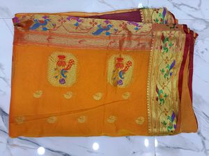 Elegant Yellow Paithani Saree