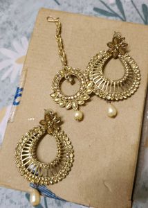 Gold Tone Indian Jewelry Set