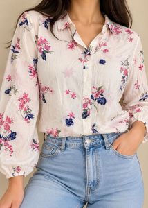 Floral Print Button-Up Shirt