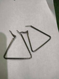 Geometric Triangle Hoop Earrings