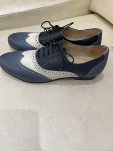 Blue & White Oxford Shoes