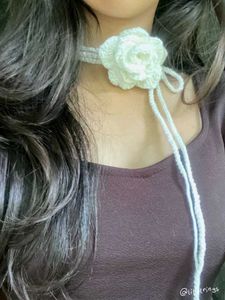 Boho Pink Crochet Flower Choker