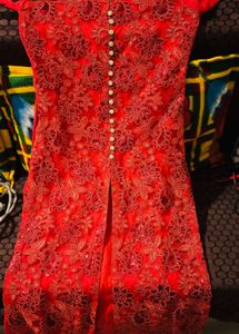 Red Georgette Kurta