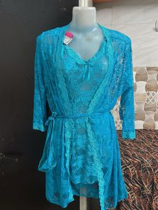 Lace Robe &amp; Nightgown Set