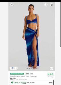 Ombre Blue Swimsuit with Skirt