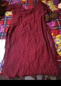 Maroon Kurta Set with Intricate Print