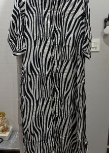 Stylish Zebra Print Maxi Dress