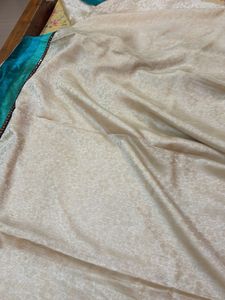 Jacquard Saree with Teal Border