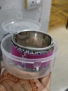Pink &amp; Silver Cuff Bracelet