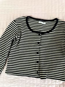 Striped Cropped Cardigan