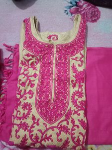 Lakhnawi Chickenkari Winter Suit Shalwar  Dupat