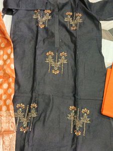 Embroidered unstitched suit