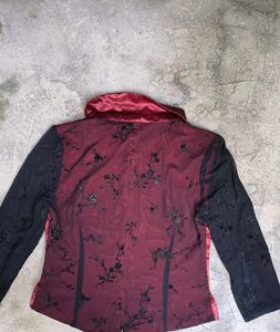Elegant Embroidered Satin Blouse