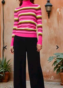Shein Striped Turtleneck Sweater