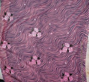 Elegant Pink Floral Print Saree