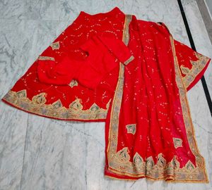 hand work Red Lehnga 3 Piece Set