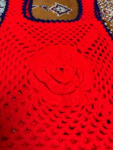 Vibrant Red Crochet Tank Top
