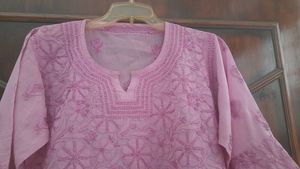 lilac authentic Chikankari Kurti