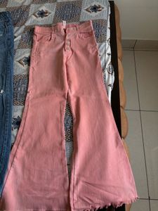 Pink Wide-Leg Jeans