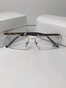 Stylish Half Rimless Eyeglasses with Gold Accents
