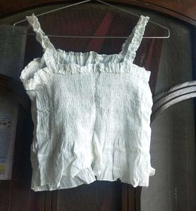 URBANIC White Lace Cotton Cami Top