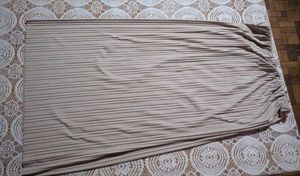 beige pleated maxi skirt with elastic waiste bandh
