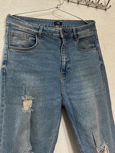 Rio Distressed Blue Denim Jeans