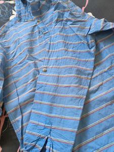 Blue Striped Hooded T-Shirt