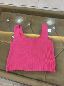 Pink Ribbed Tank Top