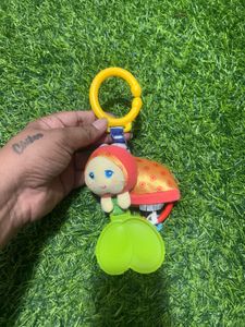 Embroidered ladybug rattle