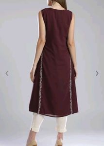 W Brand Elegant Maroon Embroidered Kurta