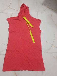 Sleeveless Hoodie Top long lanth