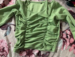 Sheer Ruched Crop Top