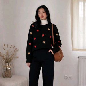Cozy Heart Print Sweater