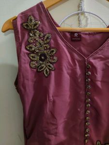 Elegant Onion Pink Ethnic Gown with Embellishments