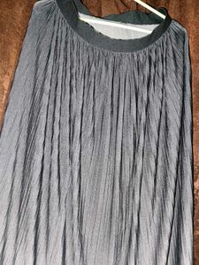 Gorgeous Ombre Pleated Long Skirt - Grey to White