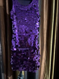 Purple Sequin Mini Dress