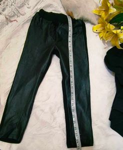 Very Cute Long Sleeve Shirt With Leather Pant